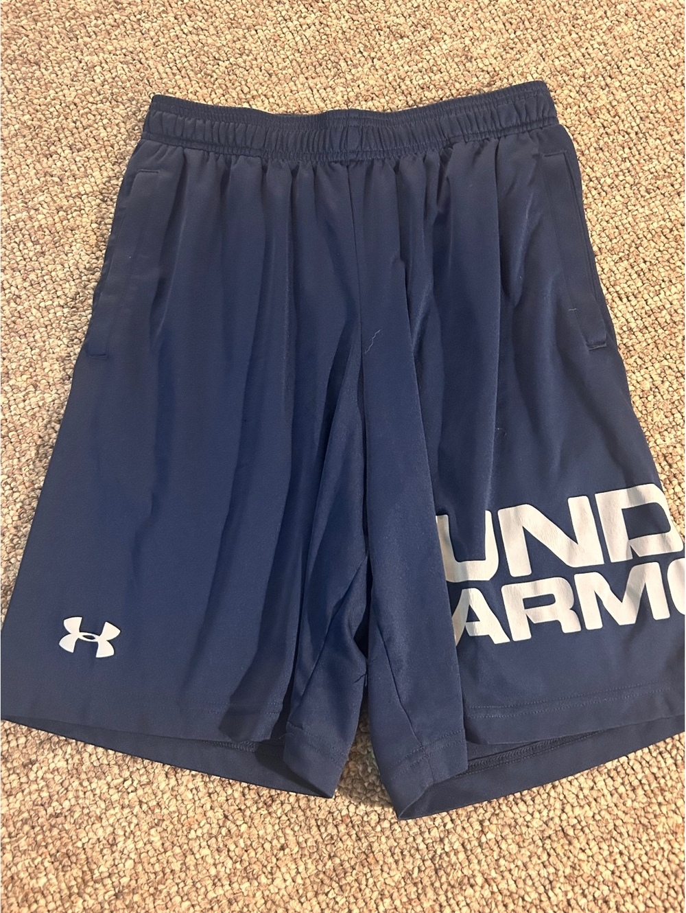 Under Armour Men's Loose HeatGear Athletic Shorts Navy Size Small